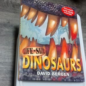 Life-Size Dinosaurs by David Bergen Book With 7 Dinosaurs Eggs